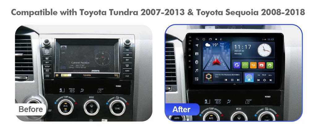 Car Camera Navi Car GPS & Double Radio Backup Touchscreen Screen Tundra Support 10 2008-2018 IPS with inches Android 2007-2013 Carplay 10.1 2+32G & Auto Stereo Android Sequoia for FM Din BT Toyota