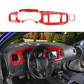 Dash Dodge Trim Interior Covers for Center Console Charger CheroCar Board 2015-2022,Red