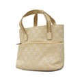 Canvas Leather Handbag Women's Pre-Owned GG Ivory 1079 Gucci (Good) 002