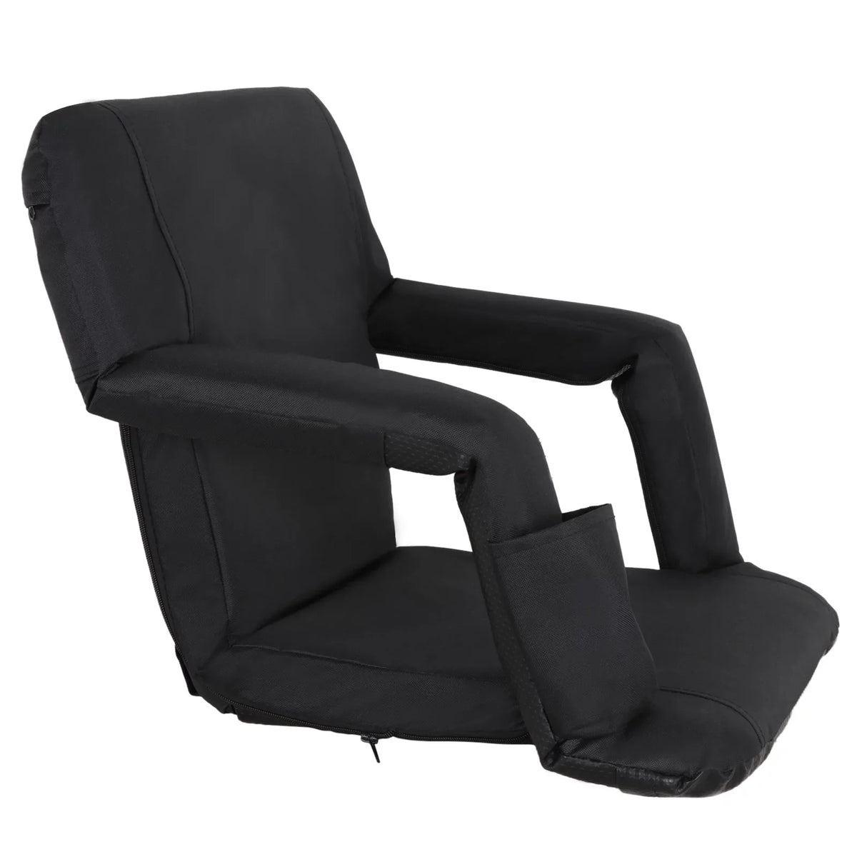 Stadium Cushion Reclining - 6 Positions, W/Padded ZENY Black Chair Bleachers Reclining Seat