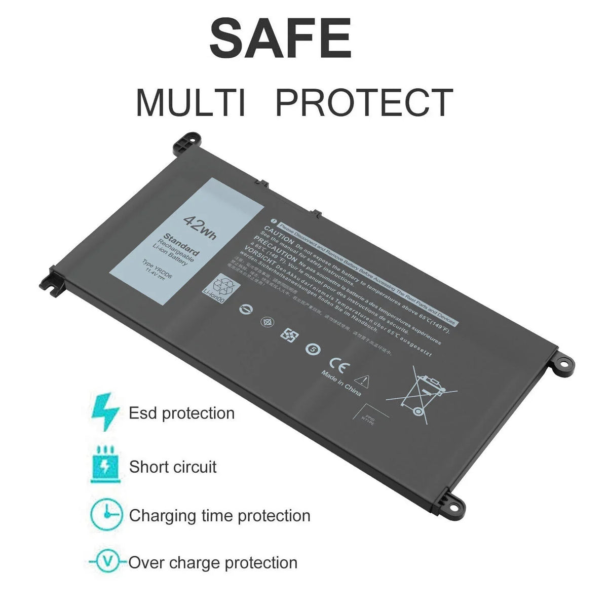 5481 5593 Inspiron for 1VX1H 5491 2-in-1 Battery 5493 5584 5590 5485 5482 YRDD6