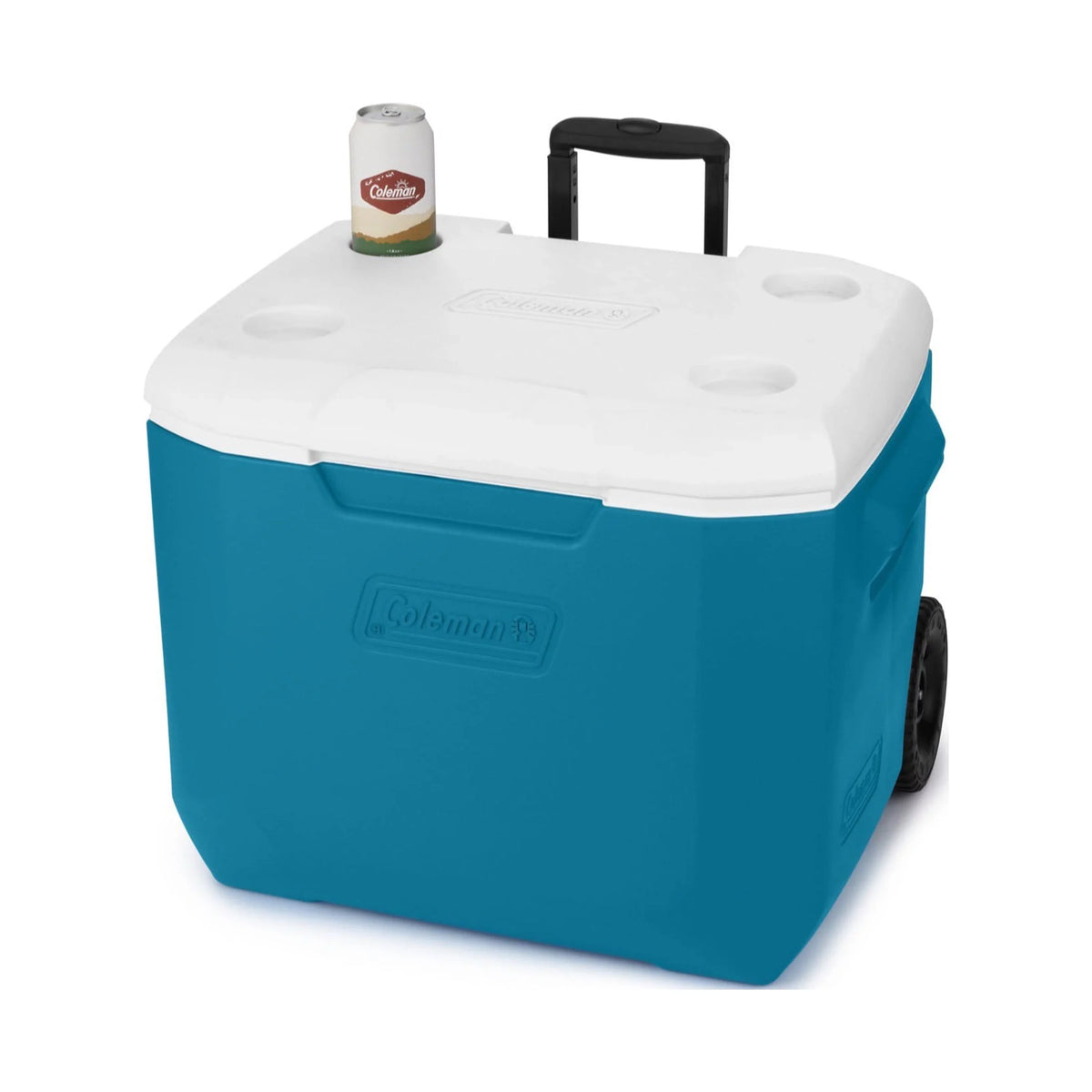with Wheels, Ocean Cooler Hard Coleman 60QT Blue Chiller
