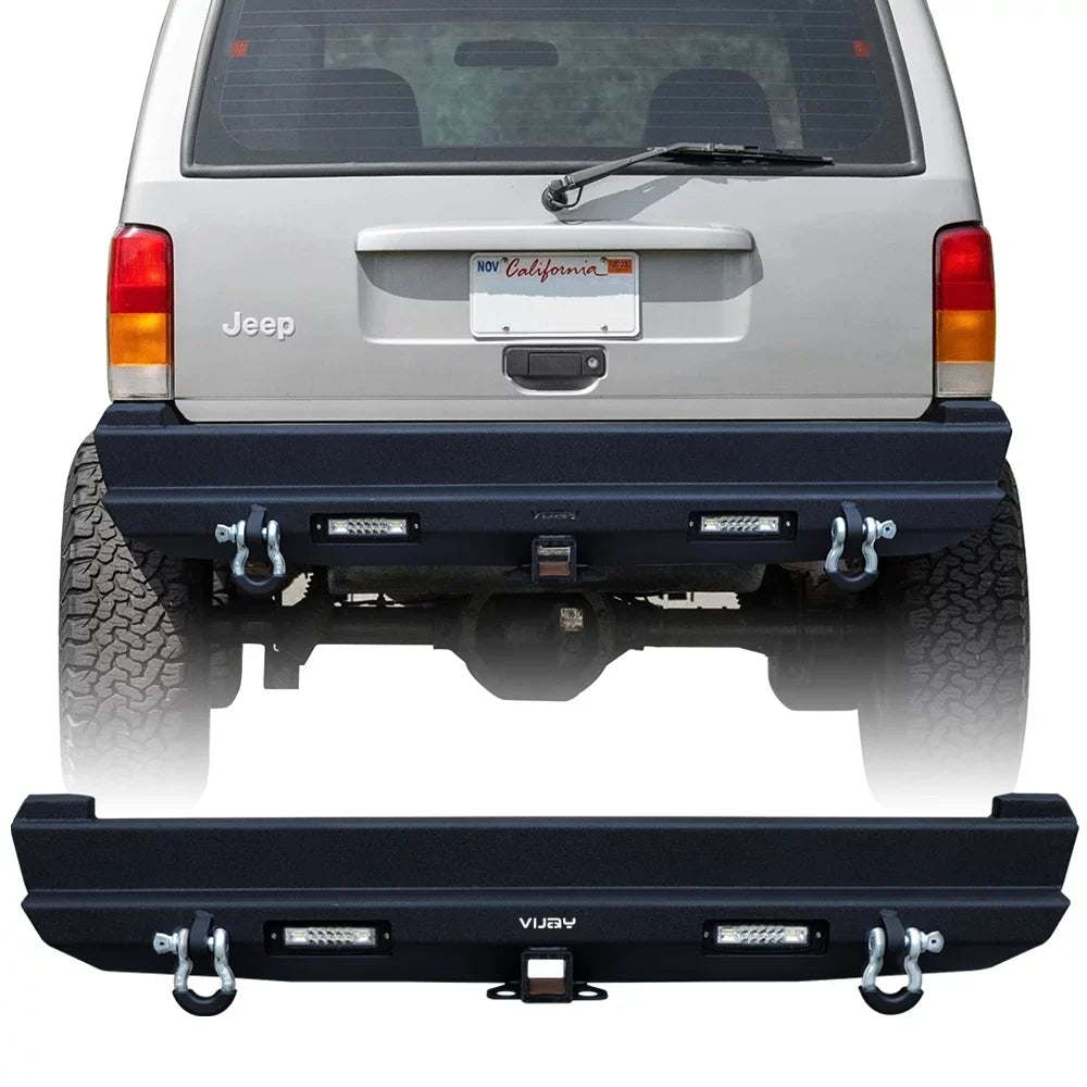 Cherokee Vijay Fits Jeep XJ Steel Bumper XJ Rear with Lights 1984-2001