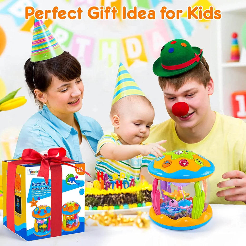 2 for Drum Boys 3+ Toddlers Melodies 6 Toys Musical Rotating Baby 12 up 1 Toys Learning Light Baby with Toys Months, Projector Gifts to , Educational Year Girls Old