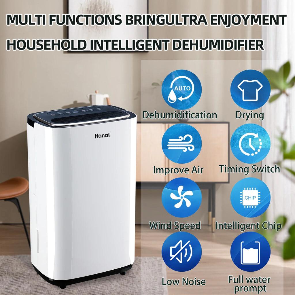 (95 RH),White Basement 95% 30 WANAI Moisture "F, Home Drain Dehumidifier,1500 Dehumidifier with Sq.Ft,Protable for Removal Hose,Max Pints and 22 Pints