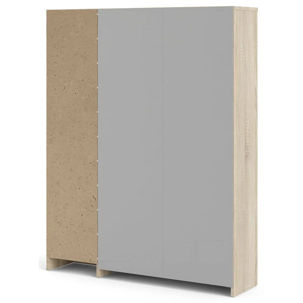 Allora Cabinet Layers Shoe Gloss Oak-White with & High 3 Drawer 2 Door in