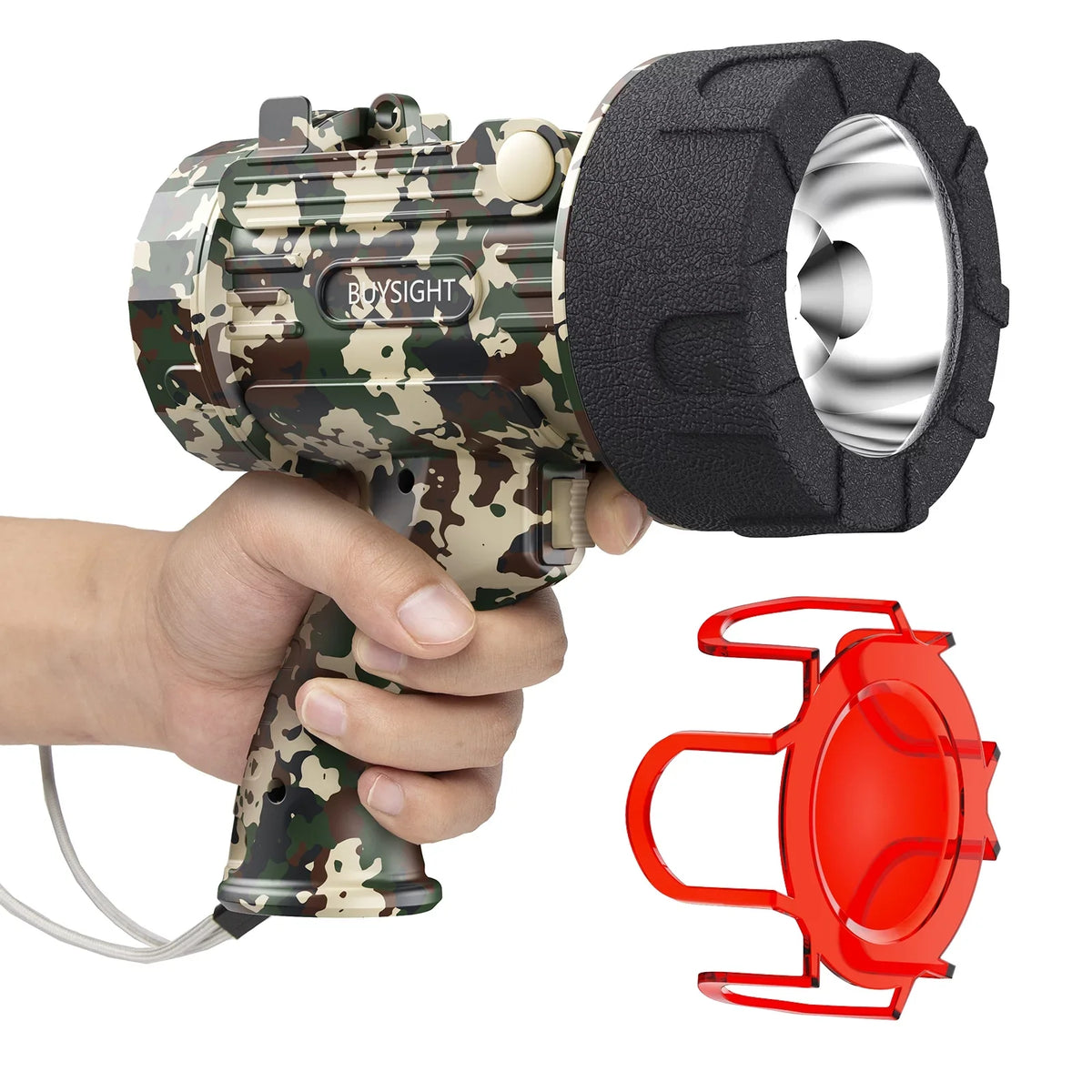 BUYSIGHT Spotlight Flashlight Flashlight,120000 held Filter (Camouflage red Rechargeable lumens Green) Lamp Hunting Waterproof Spotlight with Hand