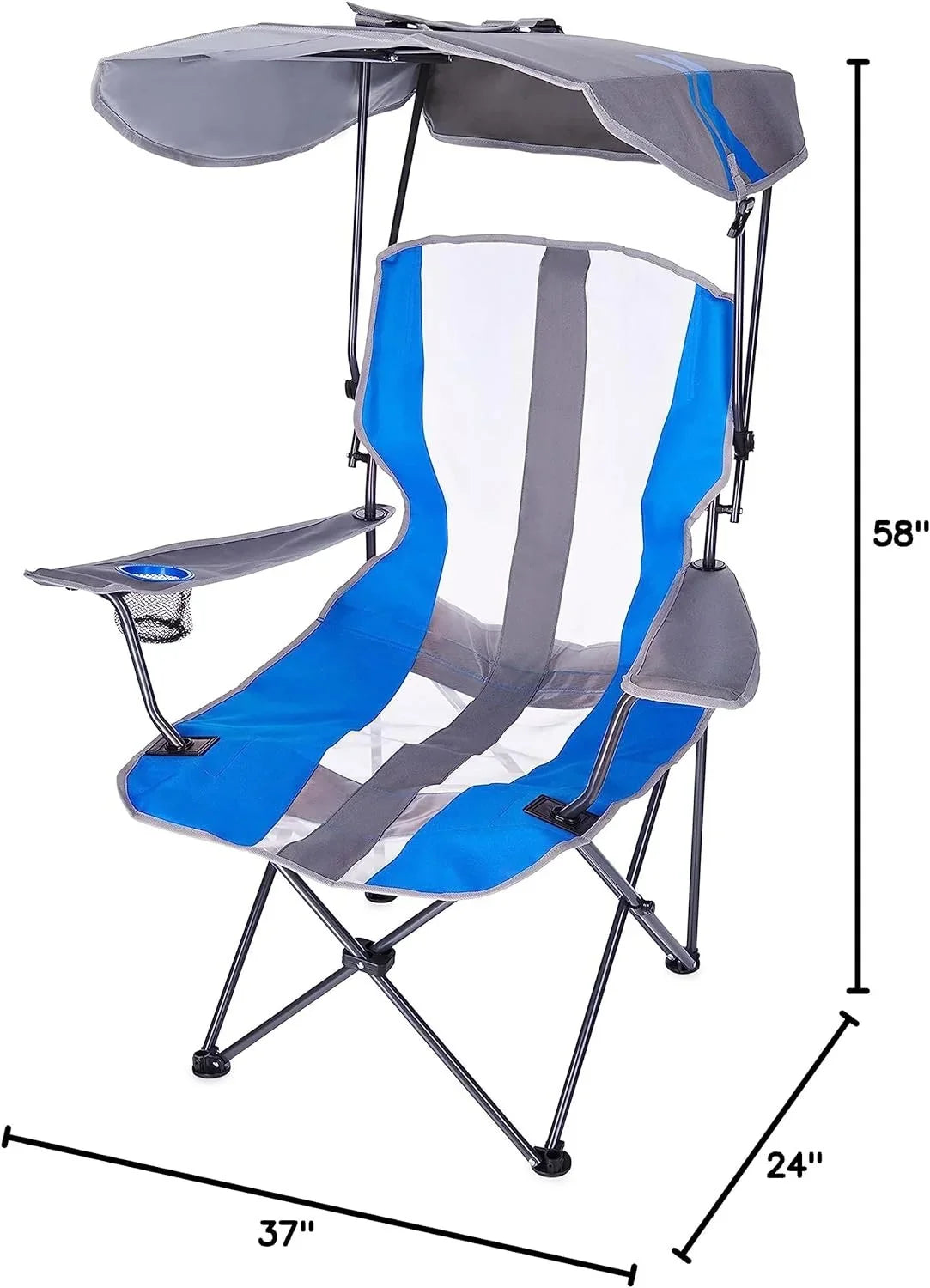 Original Camping, Foldable Canopy for and Kelsyus Grey/Blue Events, Tailgates, Outdoor Chair