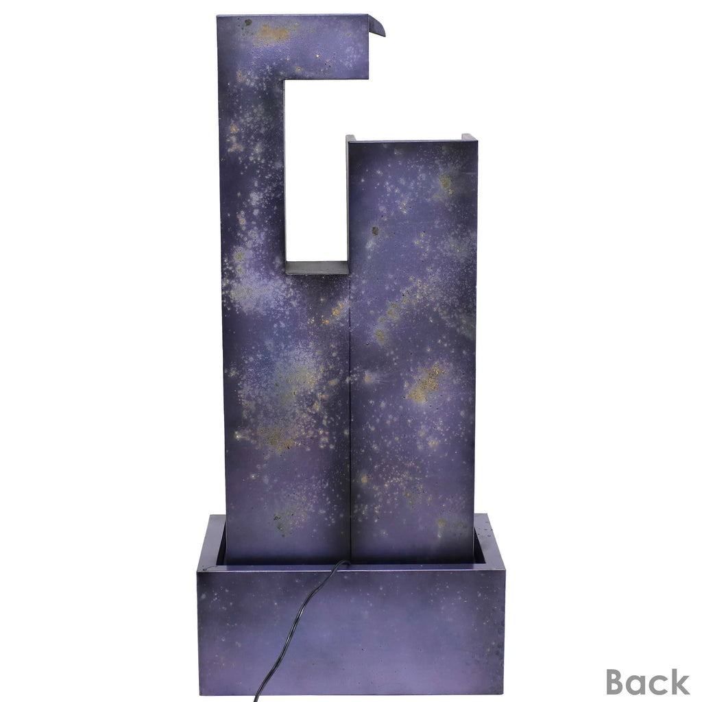 LED Metal Cascading Sunnydaze Outdoor Fountain - Tower with 32" Lights