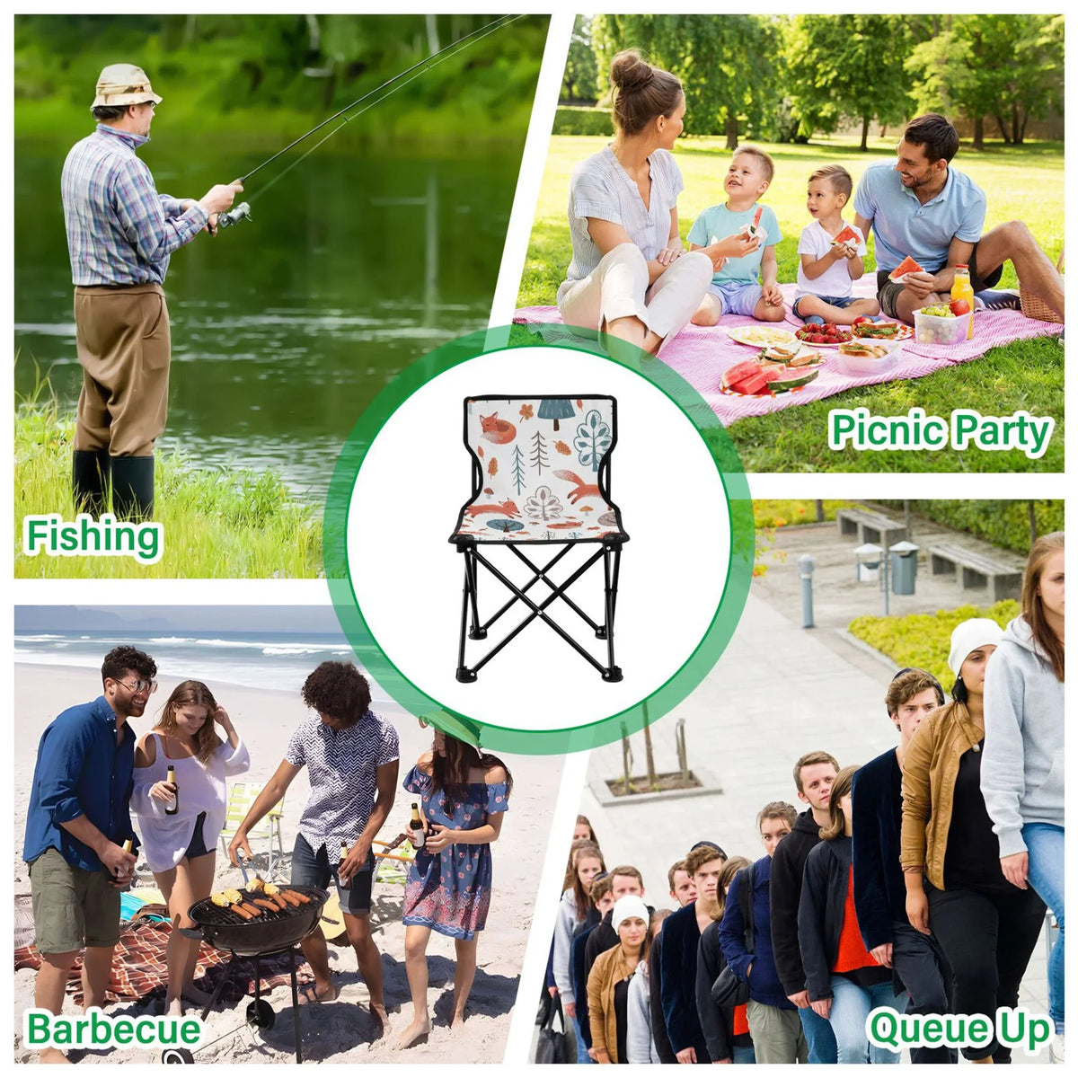 Camping 220LBS Chair Portable Carry Folding Outdoor Bag Support Fishing Lawn Fox Beach to Chair Chair in Chair Forest with