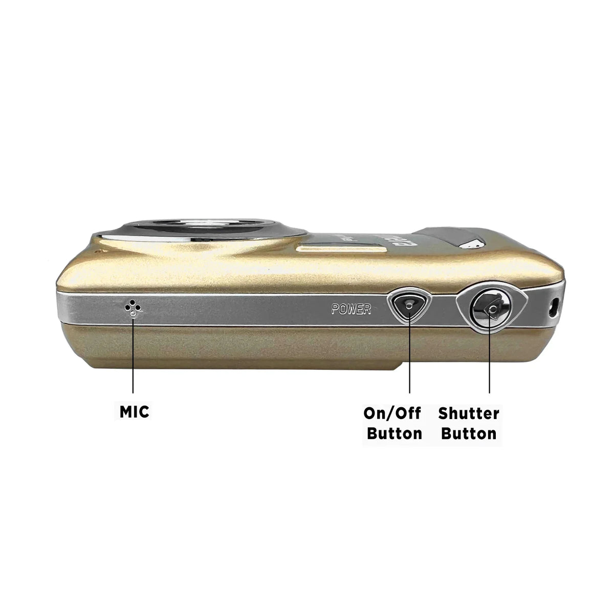 Photo 16MP Megapixel Camera Digital and with 2.4" Compact Media Input (Gold) Transfer Screen, Mic LCD USB Video and Acuvar