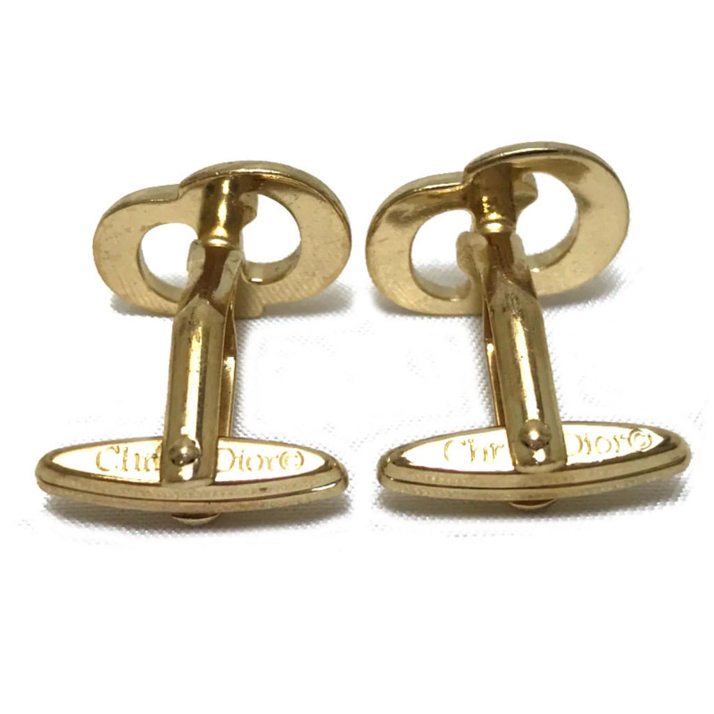 (Good) men cuff Dior gold set tack tie Christian Pre-Owned
