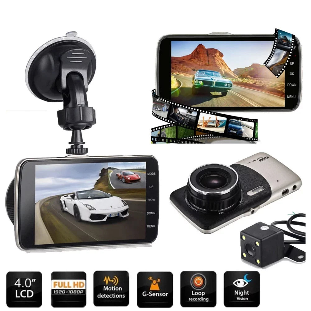 recording car dual vision rear inch HD Driving 3.6 view DVR video night recorder recorder 1080P
