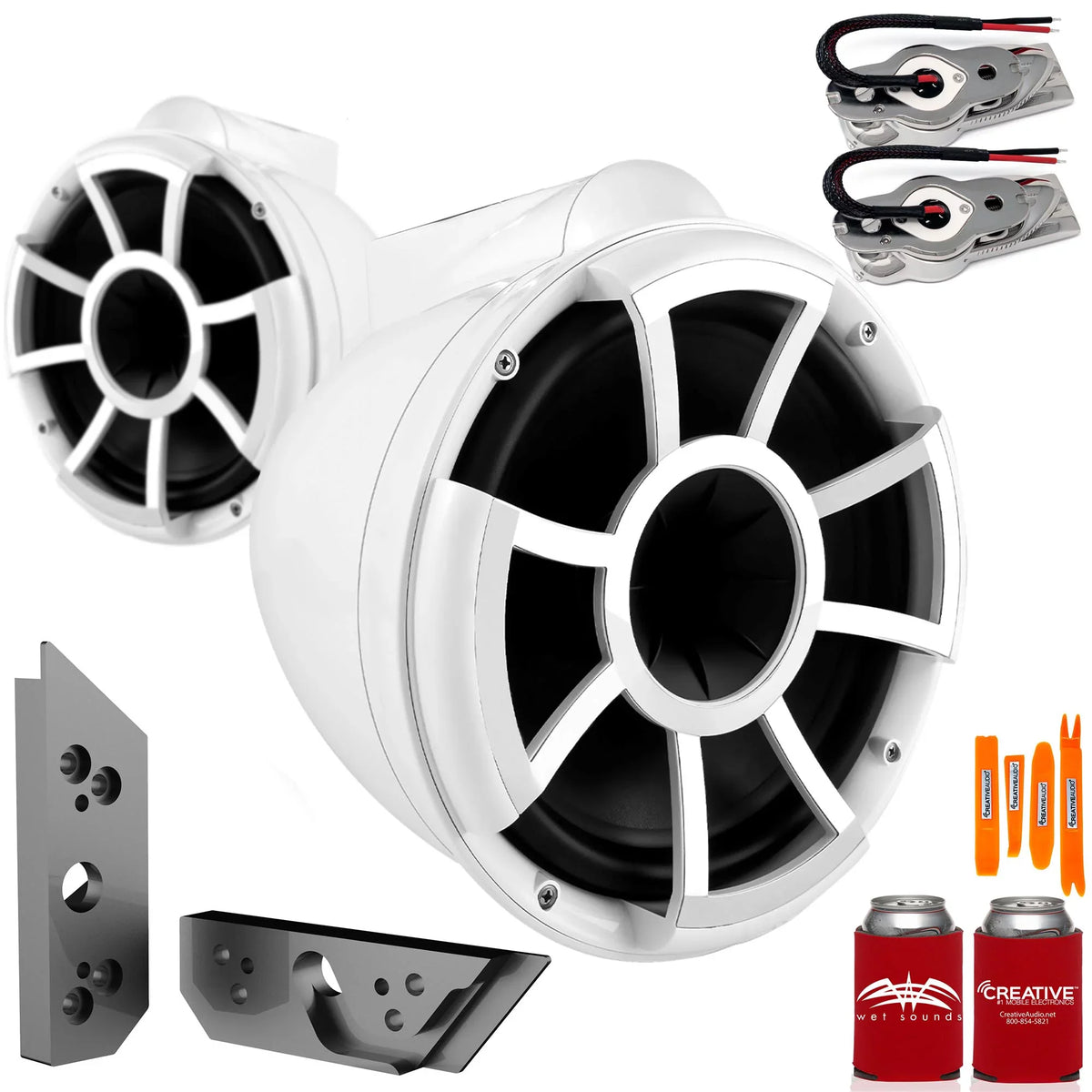 Swivel REV10W-SBM Tower Malibu 10" Adapters Tower Speakers Sounds White with G5 Wet