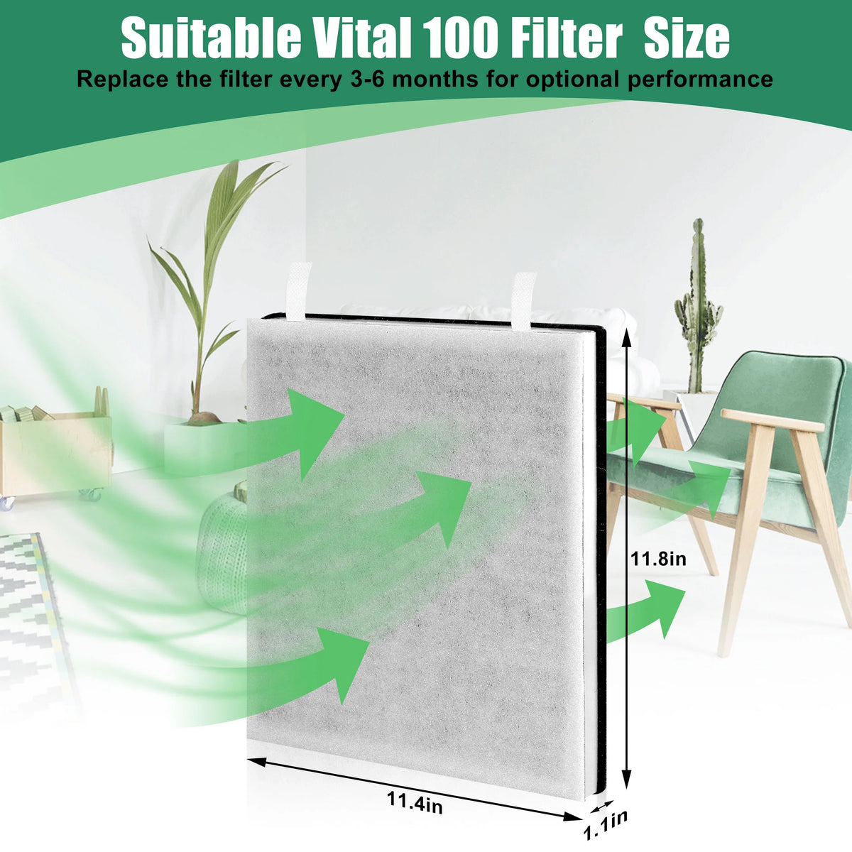 AMI Fits Purifier True 100 Replacement Vital Air Filter 100-RF HEPA Vital PARTS Vital 100,