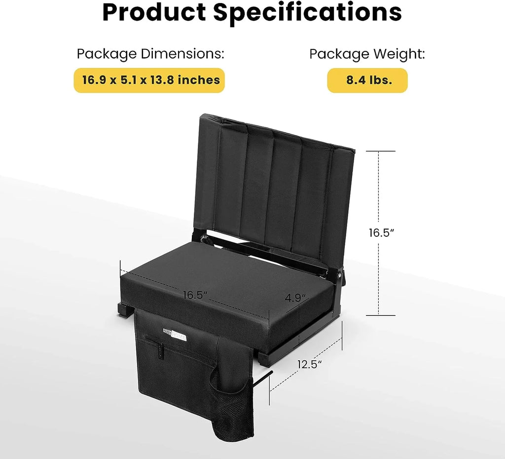 Shoulder Back for Portable Chair Seat Bleachers with Support, Holder Strap with Bleacher Folding Stadium SPECSTAR and Cup
