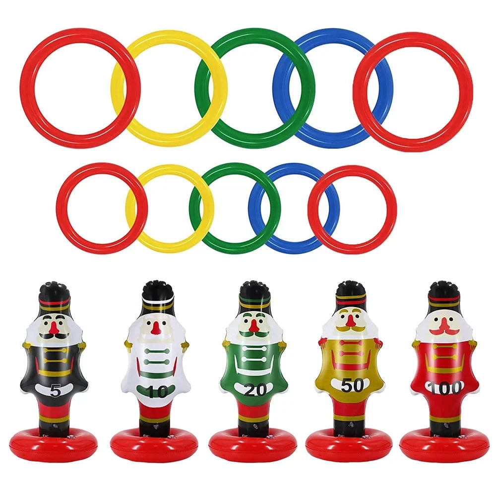 Christmas Toss Ring Party Games Nutcrackers Toss Christmas NUOLUX Inflatable Toys Ring