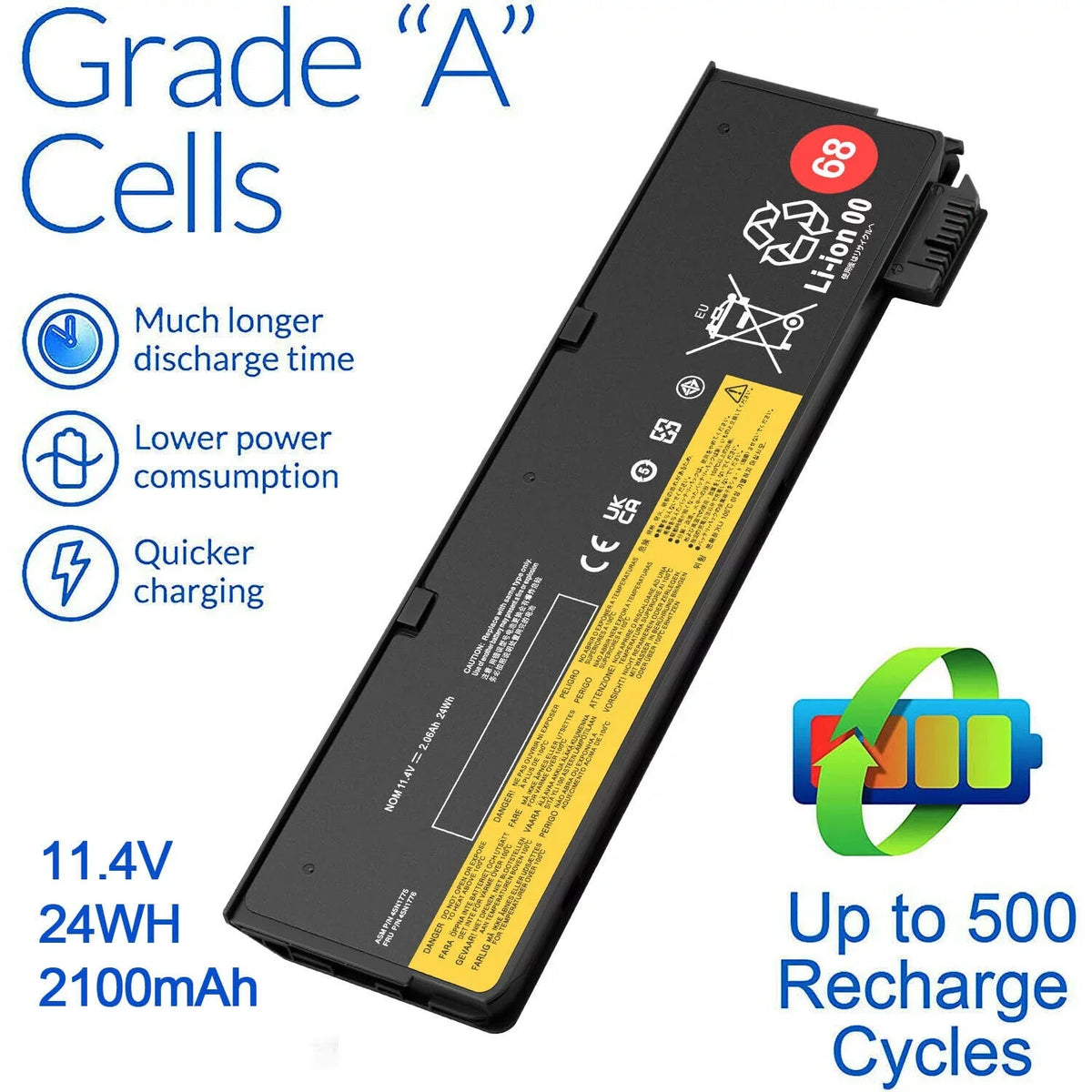 ThinkPad for 45N1127 T450s 45N1126 X240 10x 45N1127 T440 Lenovo Battery X250 68