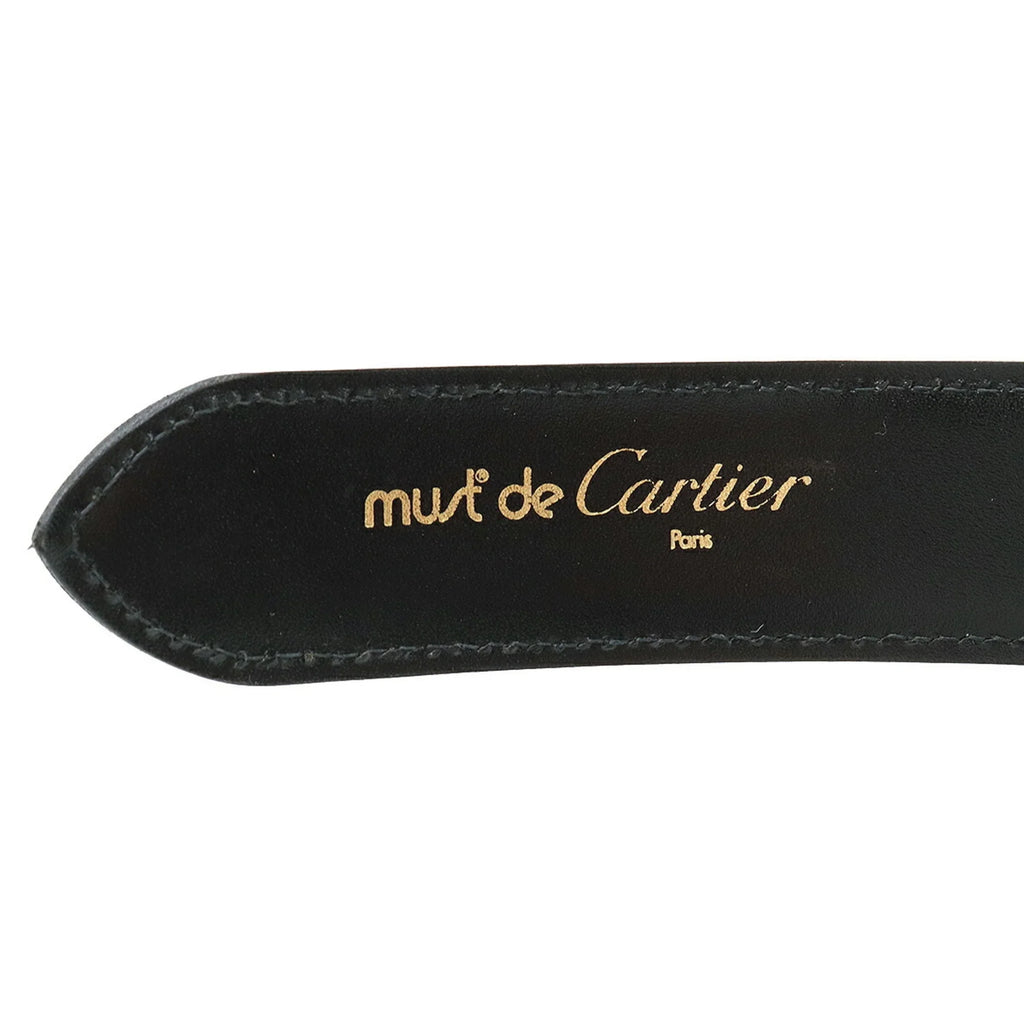 Pre-Owned L5000011 Leather New) (Like Cartier size approx. 109.5cm Black Actual Belt