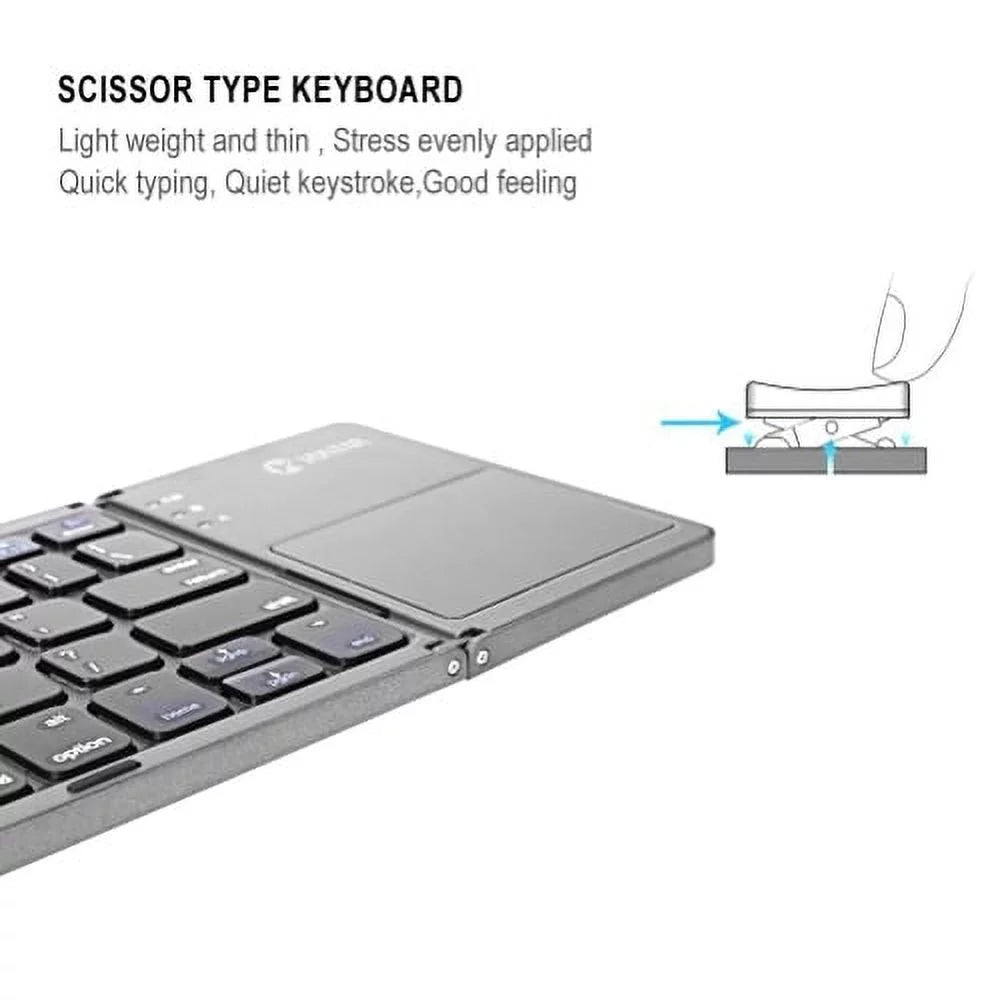 Folding Compact for iPad Pro 2 Rechargeable 3 5Q AR Live - Y1K Phone, Nexus 2 ASUS 4 5z 12.9 9.7 Google Plus V 7 4 Max Wireless Zenfone Pro, M1, (2019) 10.5 Portable Keyboard ROG