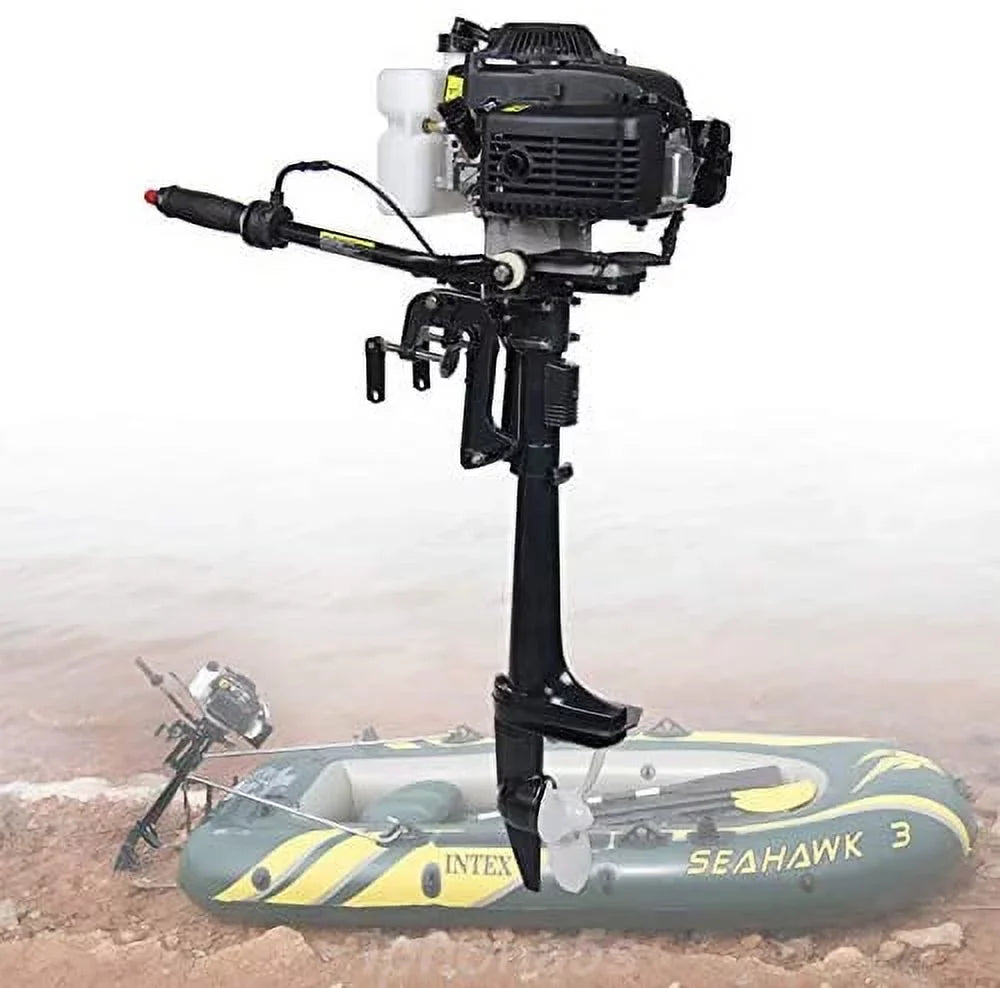 Tiller Shaft Boat CDI Inflatable 2 Propeller 3.6HP Duty Engine Miumaeov System Trolling Stroke Air Outboard Fishing Cooling Heavy Shaft Motor Control