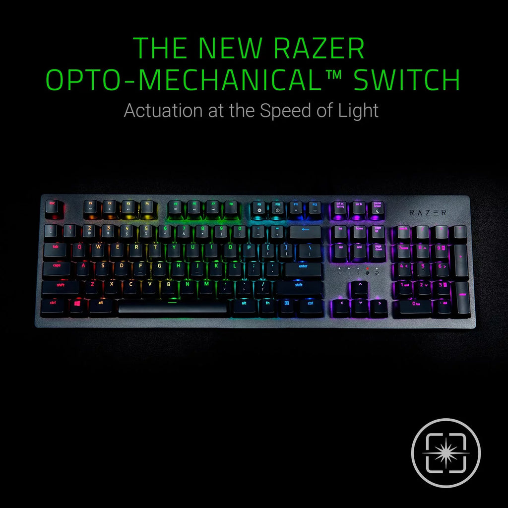 '- Cloud of Durability Million Keystrokes Razer Opto-Mechanical & Switch - Storage Huntsman On-Board Hybrid and Memory Clicky up Keyboard - Light to 100 Gaming