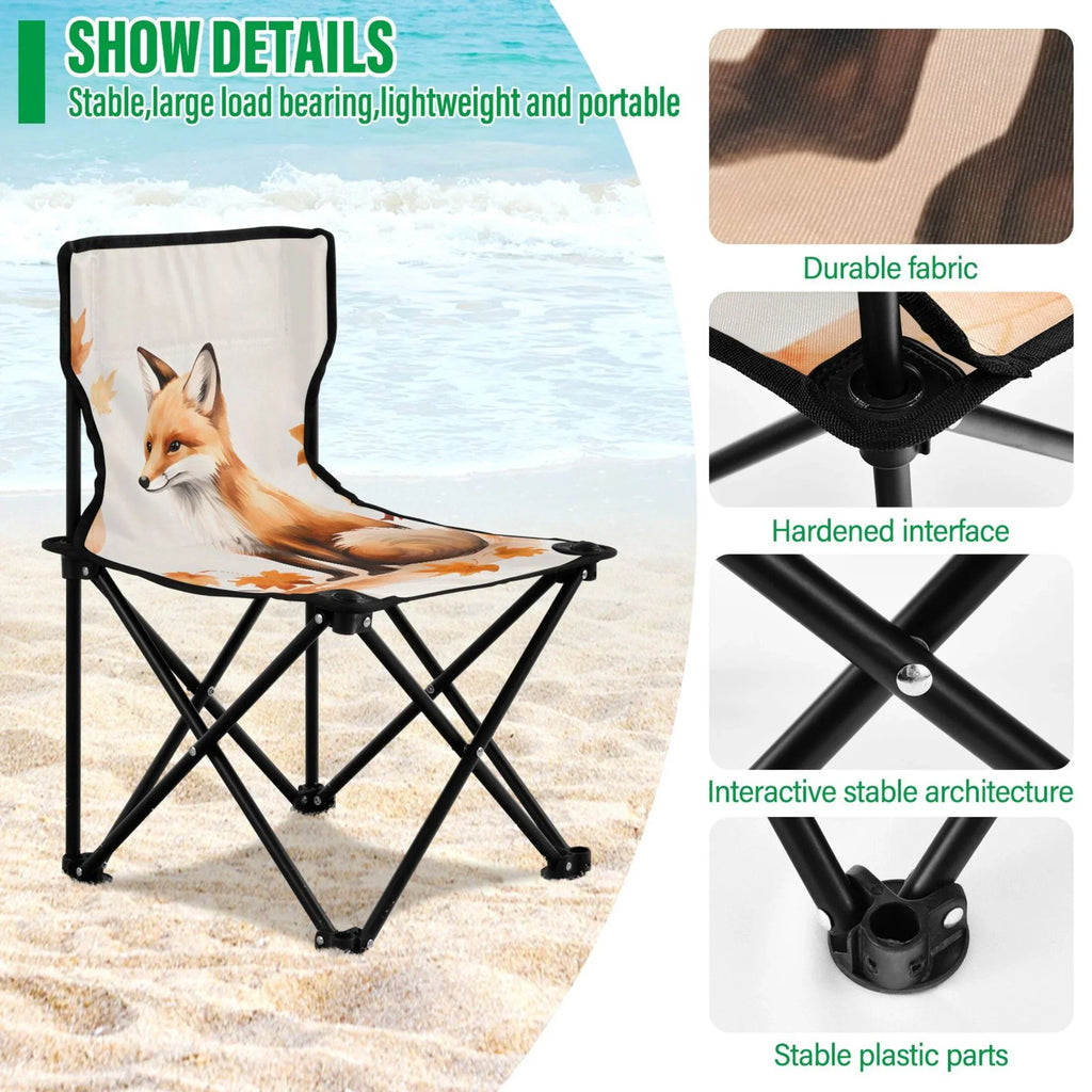 Bag Camping Carry Fishing Fox Outdoor Folding with Leaves Chair Autumn Beach Chair for Chair with Kids Portable Lawn Chair Small