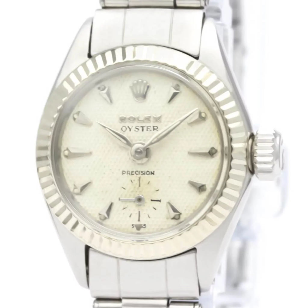 White Hand-Winding Gold ROLEX BF551892 Used Precision Steel Mens Vintage 6525 Authenticated Watch