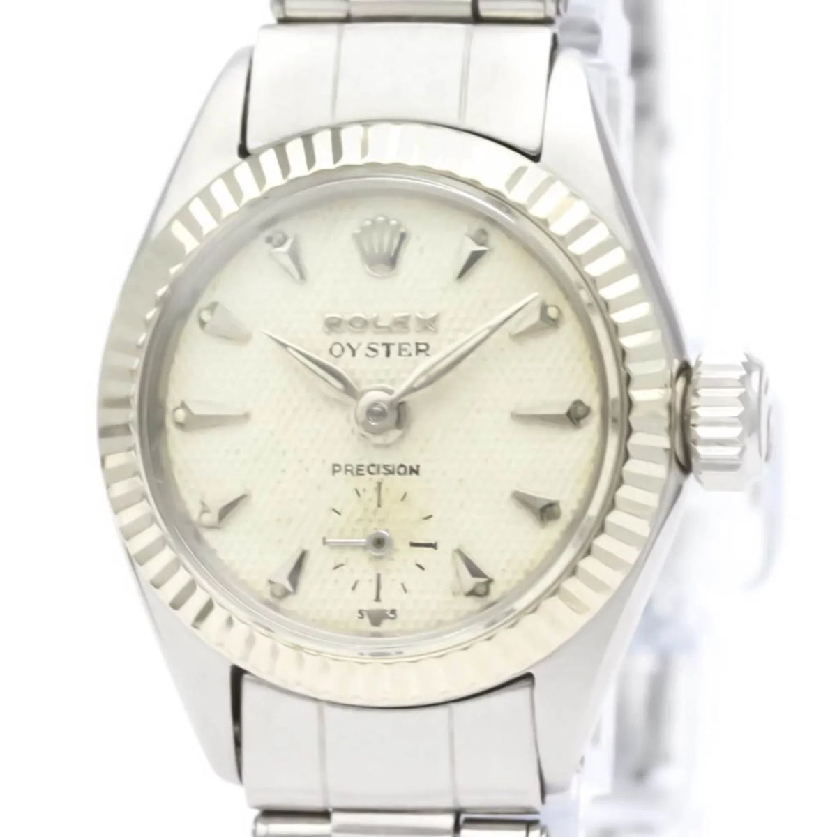 White Hand-Winding Gold ROLEX BF551892 Used Precision Steel Mens Vintage 6525 Authenticated Watch
