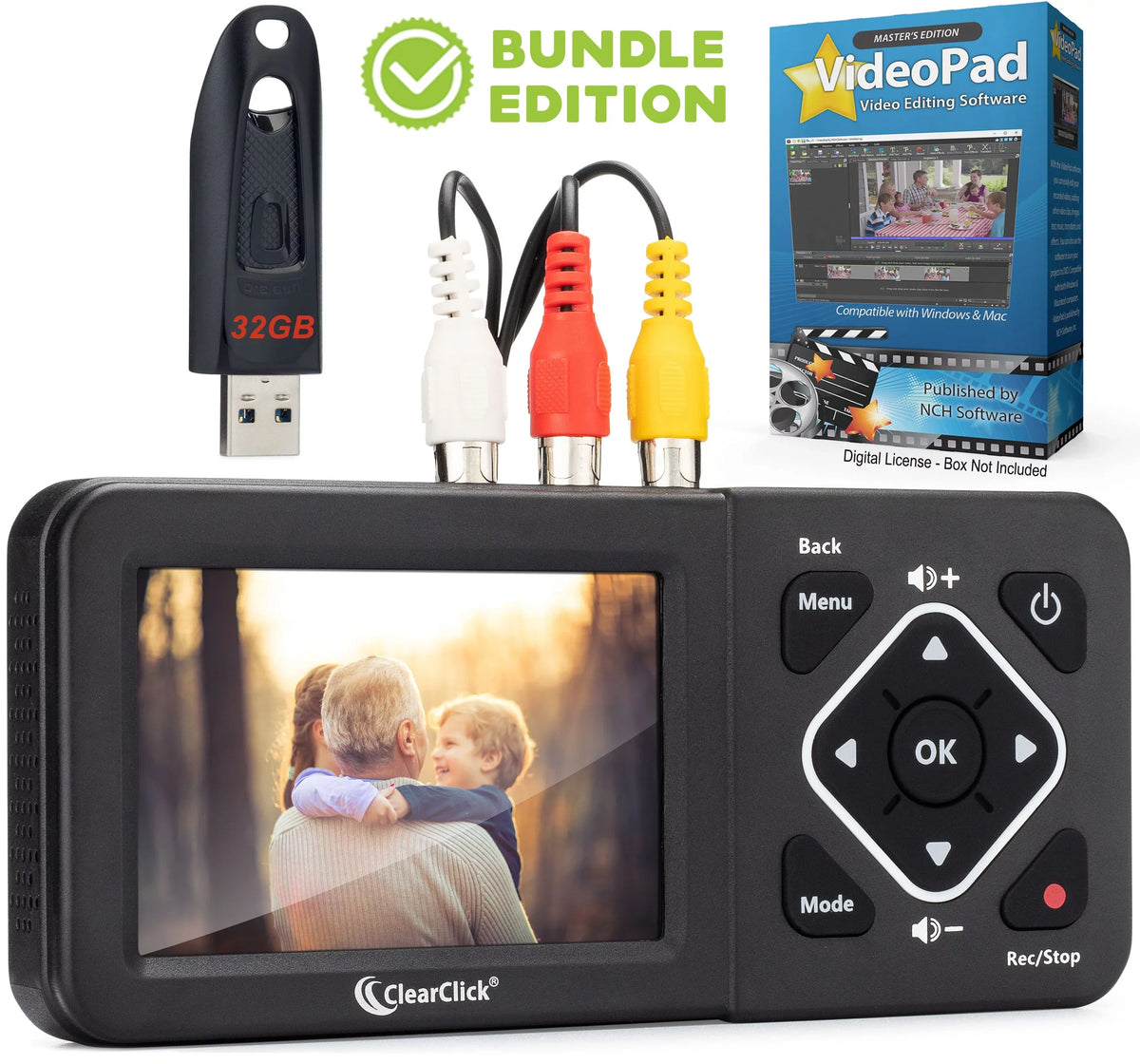 (Second Record DVD, Video Camcorder, Video (Bundle Tapes, - Generation) Systems VHS VCR's, AV, RCA, Edition) Hi8, Converter Gaming from Digital 2.0 to ClearClick