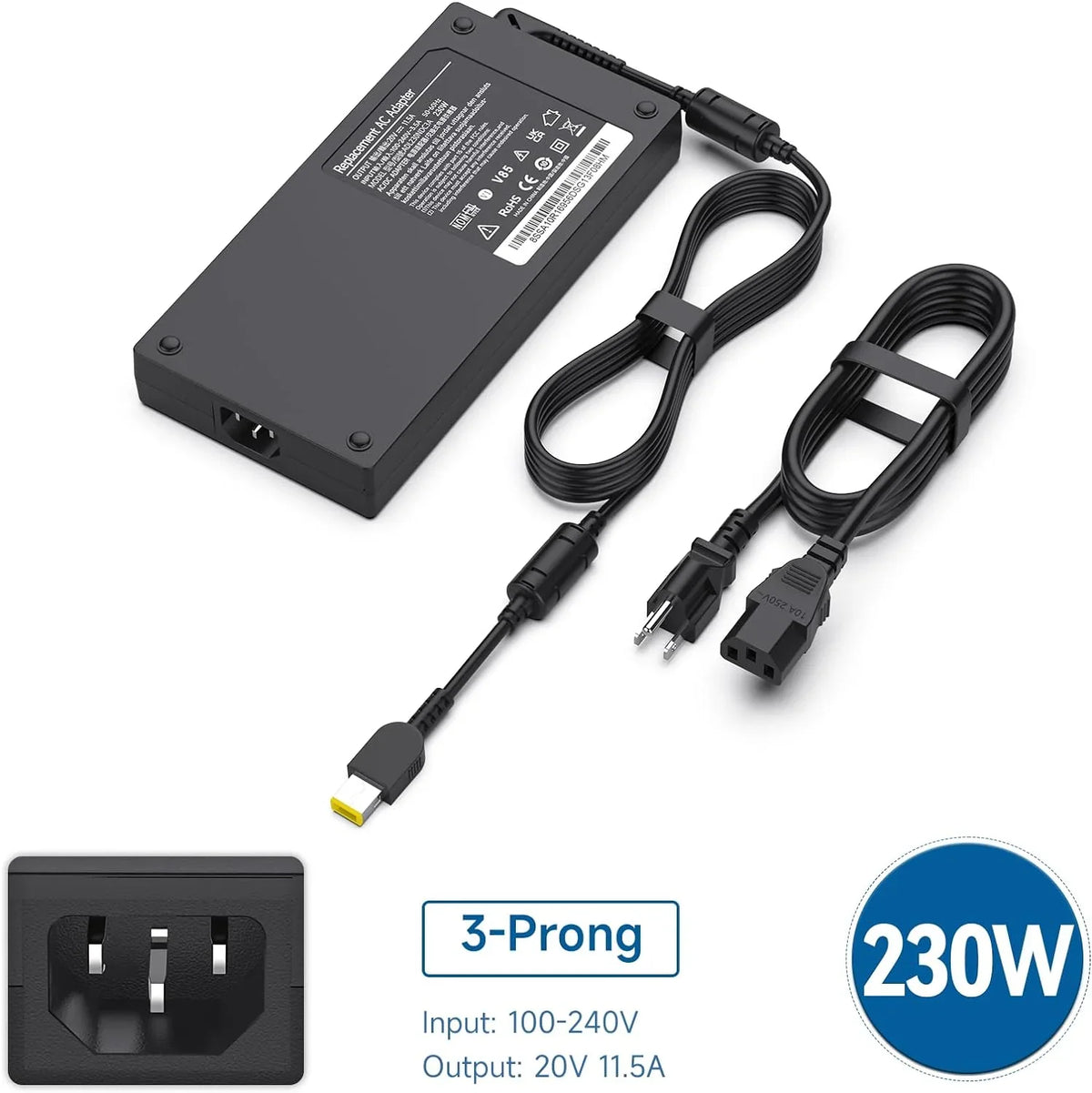 R720 01FR046 11.5A PN: Y92, Adapter Lenovo ADL230NLC3A Y7000P Legion Y7000 Y520 AC Y520-15 20V 230w Y9000K for
