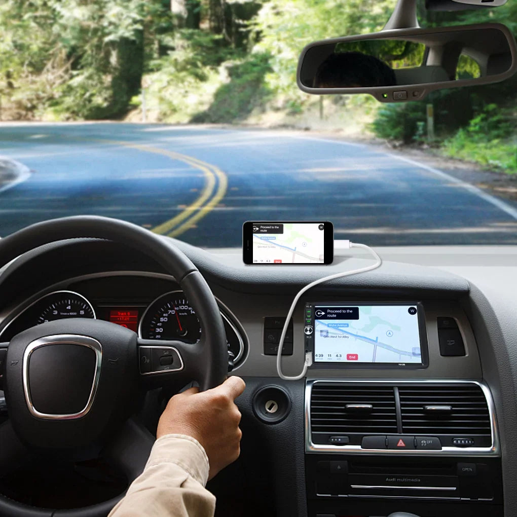 Bluetooth HD 7" Link(Both Radio Reverse and Android Car Touch Vehicle Mirror Din Support And Screen Stereo Camera Double IOS MP5 with System) Car