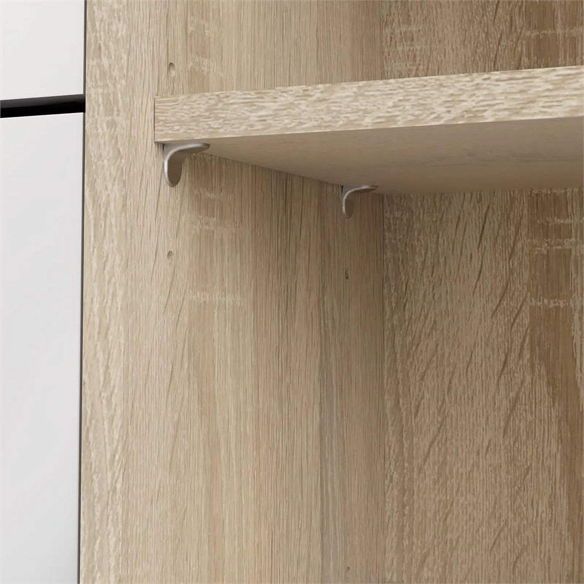 Allora Cabinet Layers Shoe Gloss Oak-White with & High 3 Drawer 2 Door in