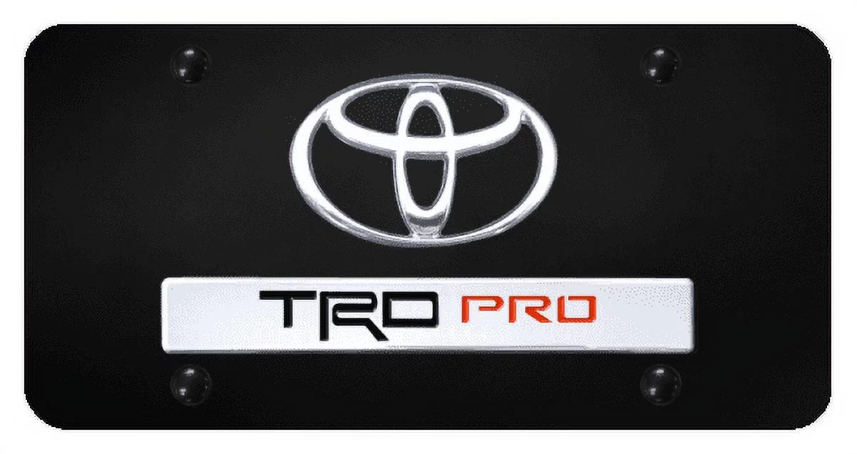 Logo Coated Powder TRD Toyota Official License Licensed Chrome Pro Black Plate