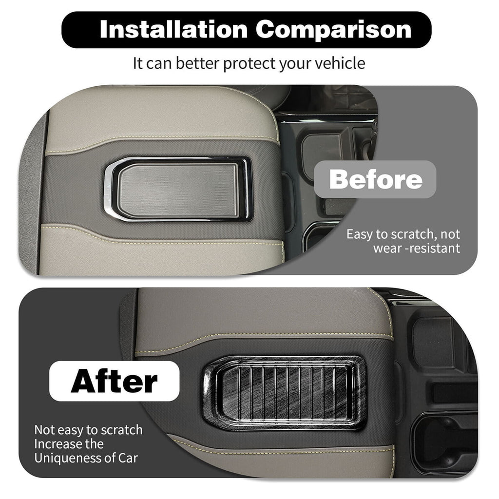 Suburban Trim Chevy Cover 2020 Tahoe Wood Storage 2021 Armrest Grain SIERRA Silverado For 2019 Center Box Fit Black 2022