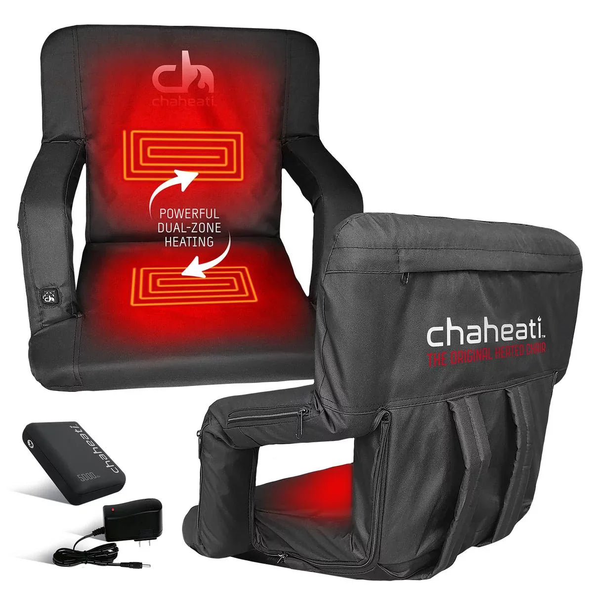 Seat Camping, in Battery Outdoor 7 Bleacher – Folding Heated V And Heated Black Activities Sports, Chaheati For Chair