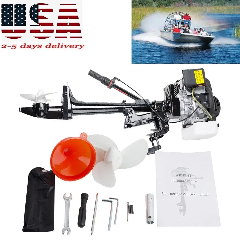 Motor 3.6 HP Boat With 4 Cooling Air 55CC Engine Outboard Stroke System Machine