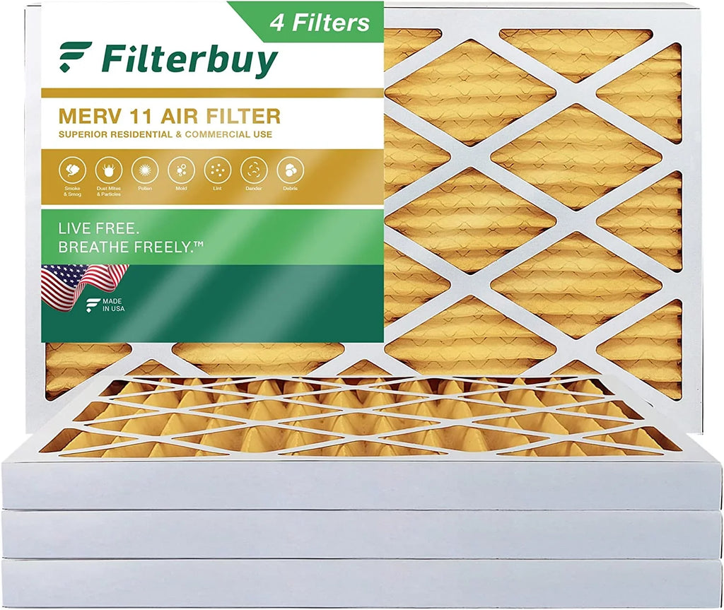 Filterbuy Air MERV Furnace AC 11 16x36x2 Filters (4-Pack) Pleated HVAC