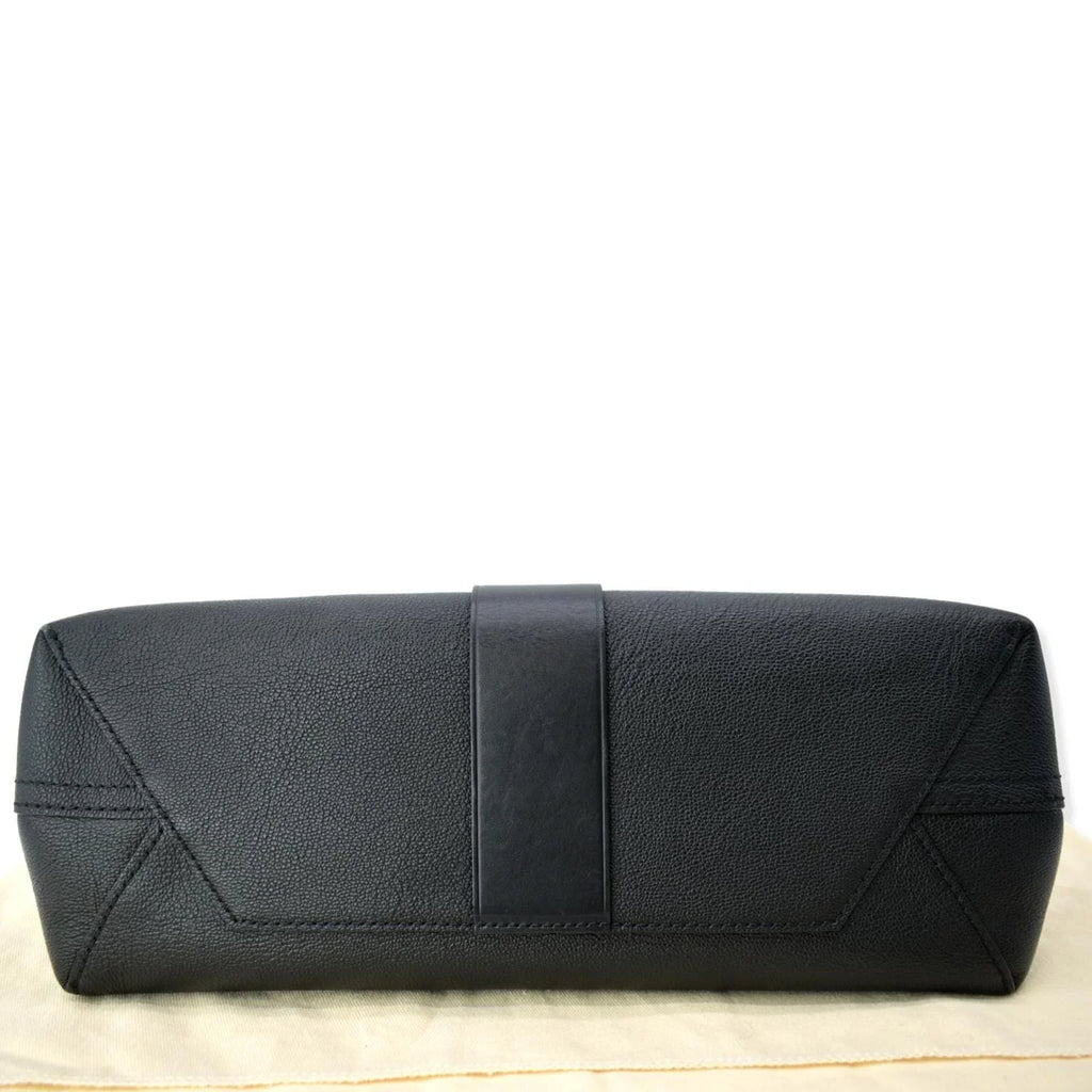 Very Bag Shoulder Leather Monogram Black LOUIS One Pre-owned Handle VUITTON