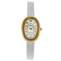 Case Vintage Peugeot Leather Watch White 380-17 Oval
