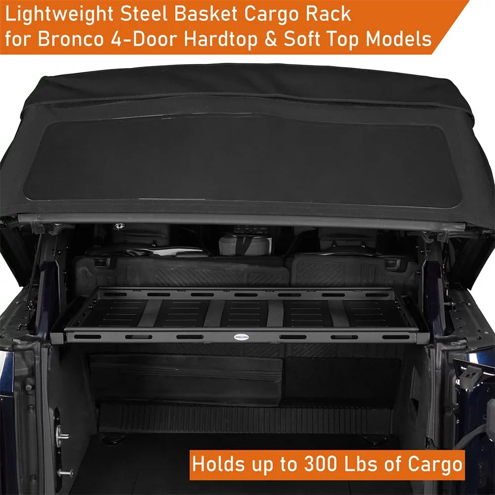 Road Box Ford Hooke Luggage Fit Rear 2021-2023 Cargo Bronco 4-Door Rack Black Basket