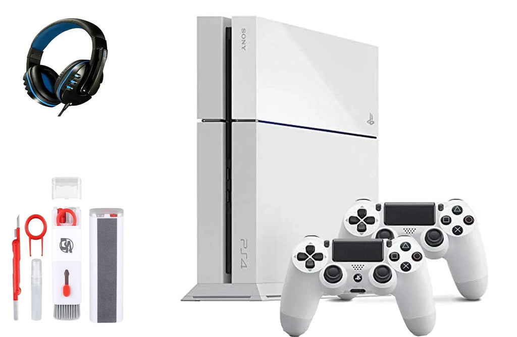 Gaming 500GB Console PlayStation 2 Headset with White Cleaning 4 Kit Pre-Owned Like Sony BOLT New) Bundle (Refurbished: Controller AXTION