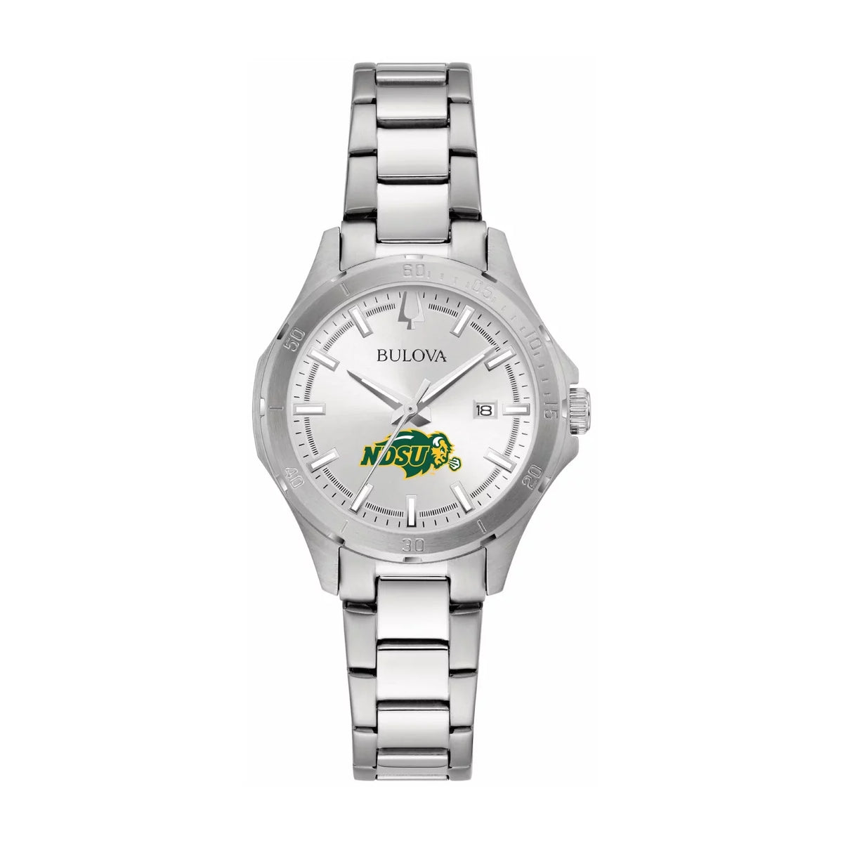 Women's Bison Bulova Classic Steel Watch Sport NDSU Silver Stainless