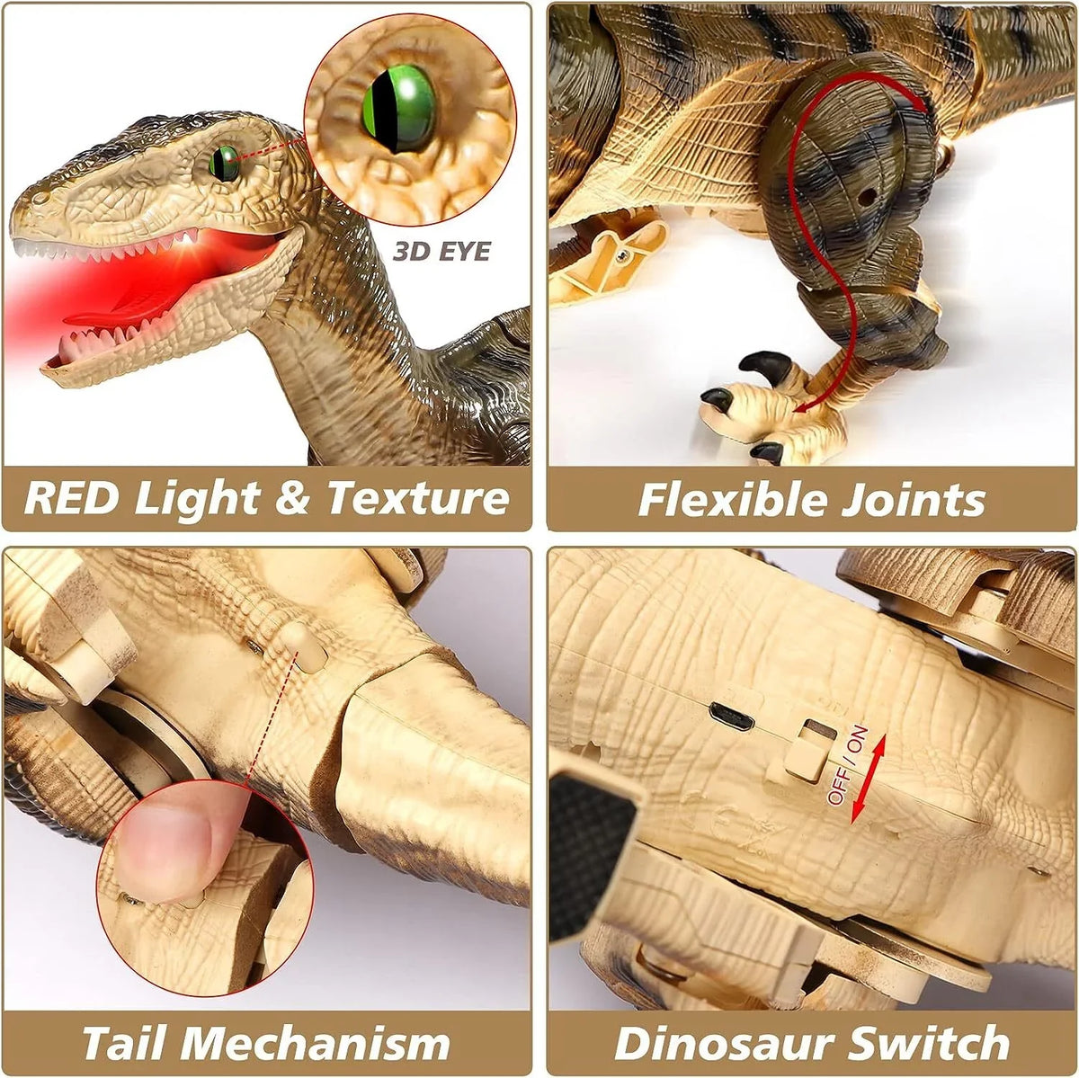 '- Walking and Remote Girls Toys 3-5, Toy with Age Brown Boys Sounds Old Gifts Years Boys Ctrl Dinosaur Dinosaur for T-Rex JBee Lights RC Control 5-7, for Kids 8-12 Robot