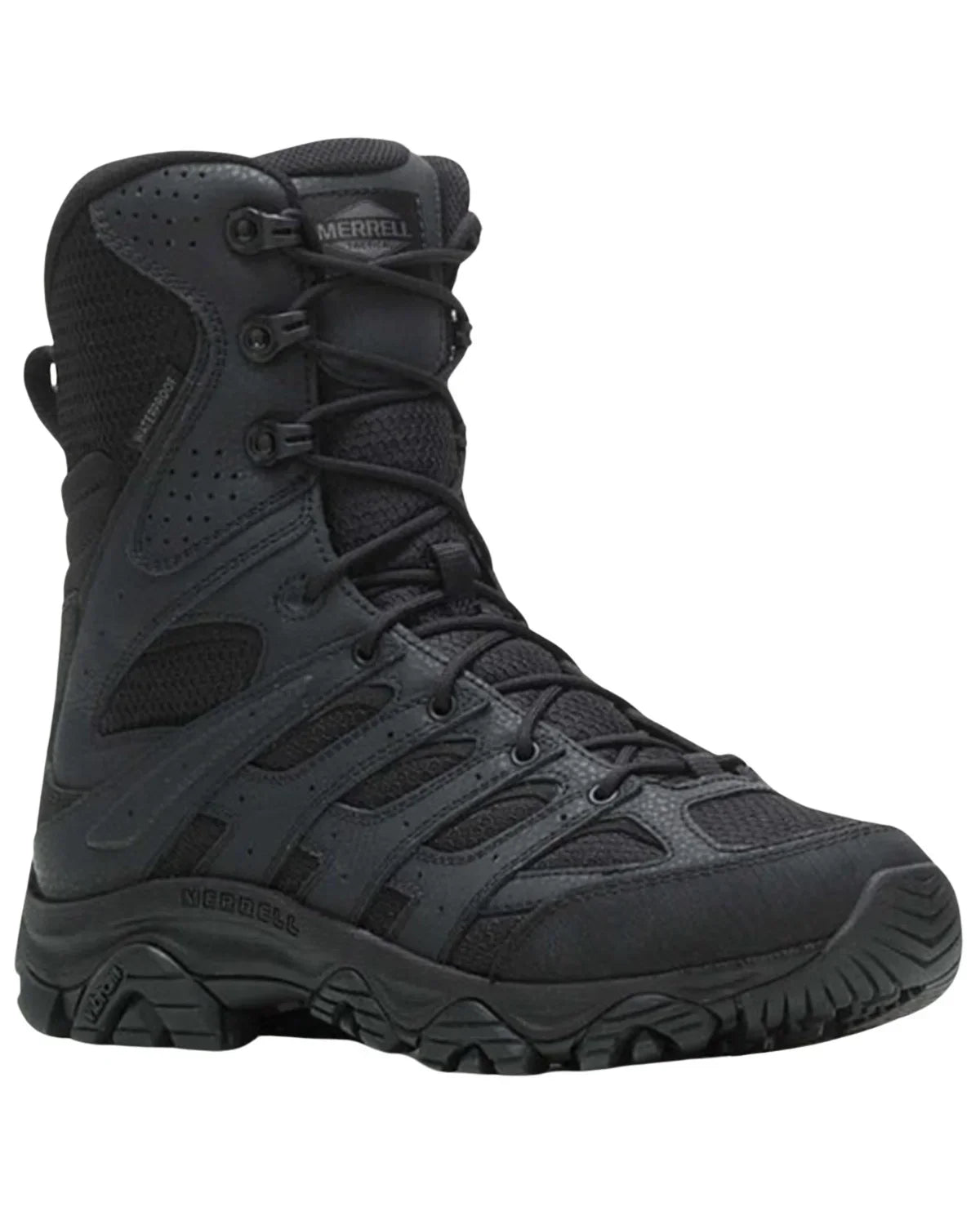 Boot Merrell 8" 3 Tactical D(M) 9 Men's Round Toe Black Zip Waterproof US Moab
