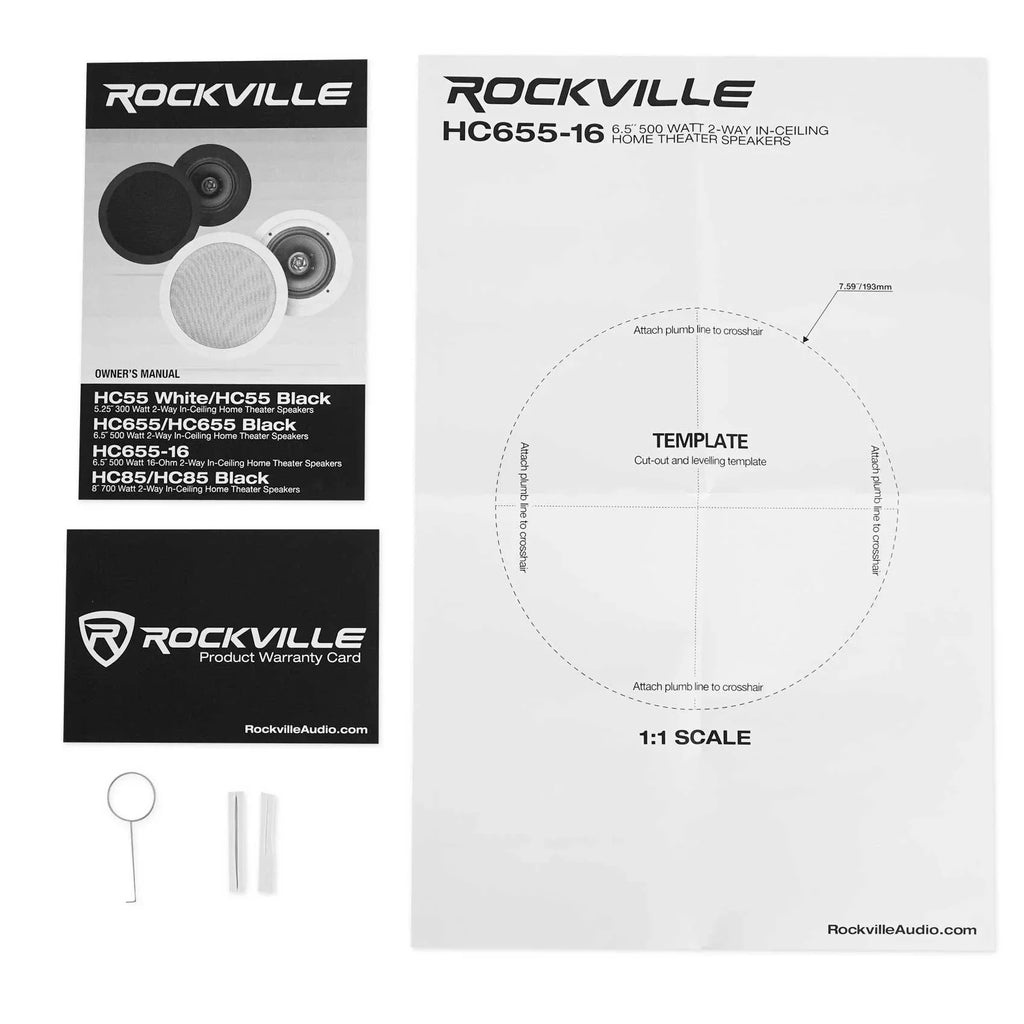 6.5" Receiver+(8) White LED Speakers Ceiling Theater Amp/Home Tube Rockville