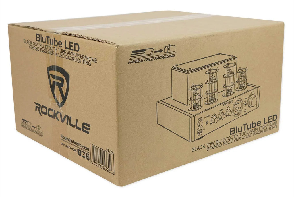 6.5" Receiver+(8) White LED Speakers Ceiling Theater Amp/Home Tube Rockville