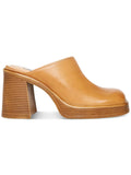 Heel On Brown Flirtie 8.5 M Square MADDEN Shoes Padded Block Platform 1" Toe Leather Goring STEVE Clogs Womens Slip
