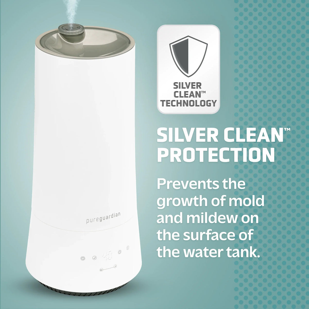 Humidistat, 90-Hour 420 Cool H997W with Sq. Humidifier PureGuardian 1.6 Ultrasonic Mist ft. Gallon