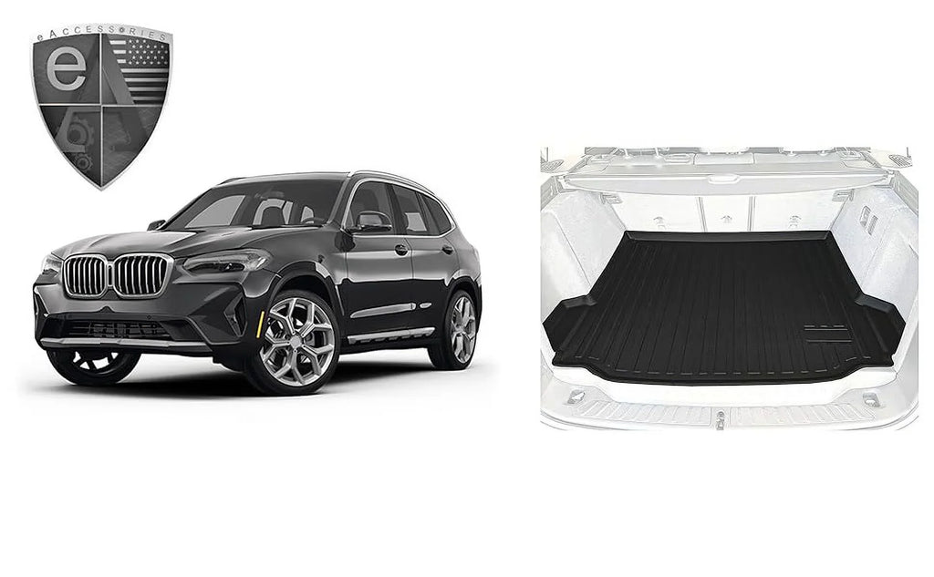 Pre-Cut Trunk Rubber Mat EA 2018-2024 Raised Weather-Resistant – Cars Car Cargo EACCESSORIES Non-Slip Trunk for with – Mat Mats Design – – to – Easy Lip Install X3 for BMW Trunk Liner Laser